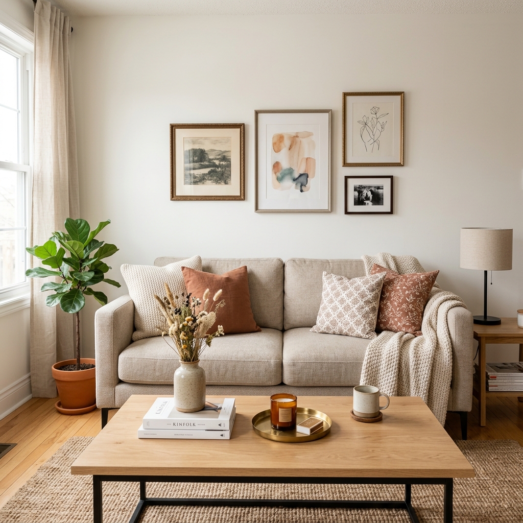 living room with budget decor